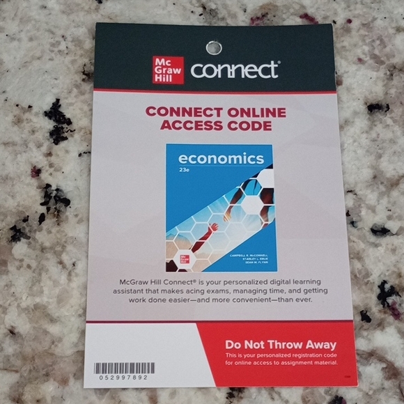 McGraw Hill Connect Online Access Code for Economics - Picture 1 of 2